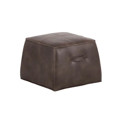 Aspen Leather Upholstered Square Ottoman