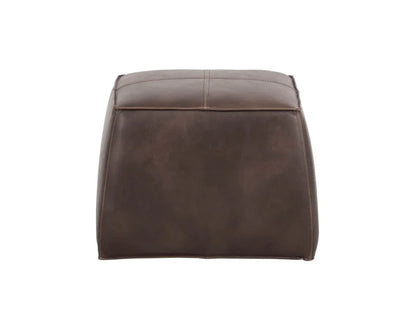 Aspen Leather Upholstered Square Ottoman