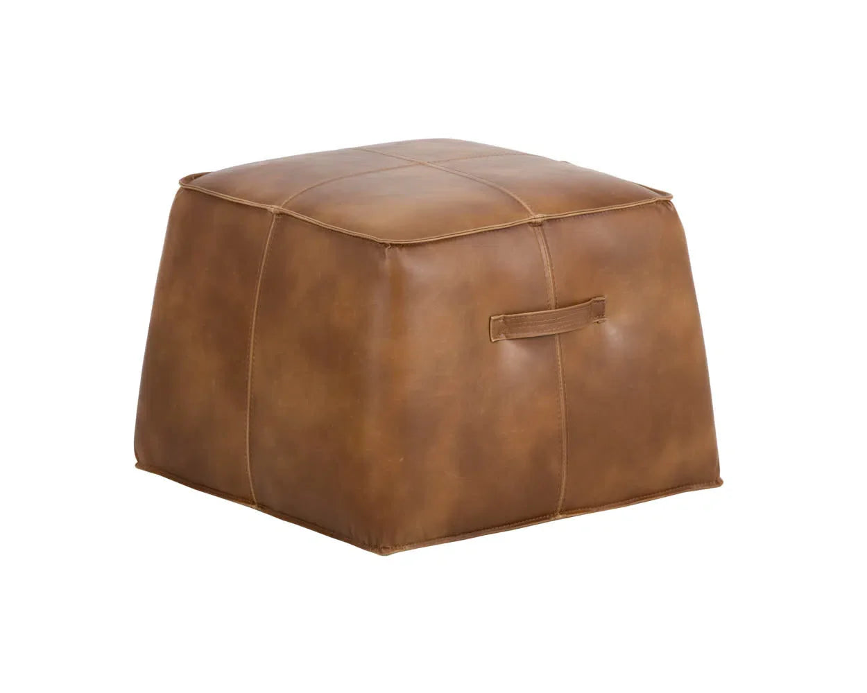 Aspen Leather Upholstered Square Ottoman