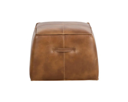 Aspen Leather Upholstered Square Ottoman