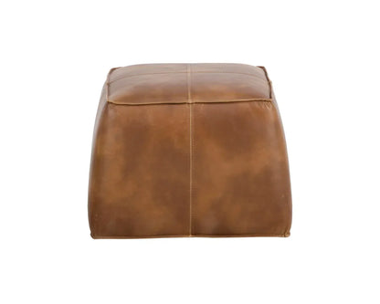 Aspen Leather Upholstered Square Ottoman