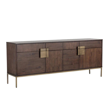 Jade Sideboard Antique Brass Dark Mango Wood Storage