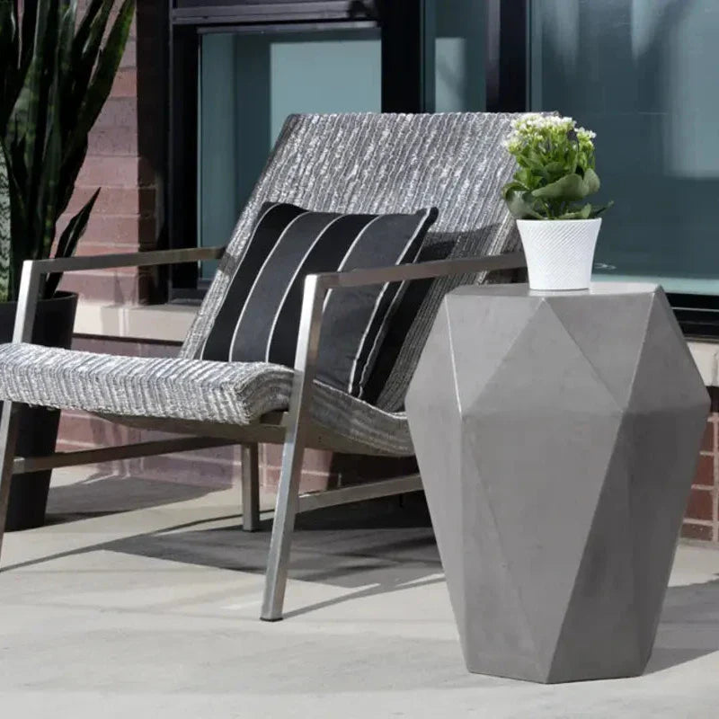 Constance Geometric Shaped Outdoor End Table