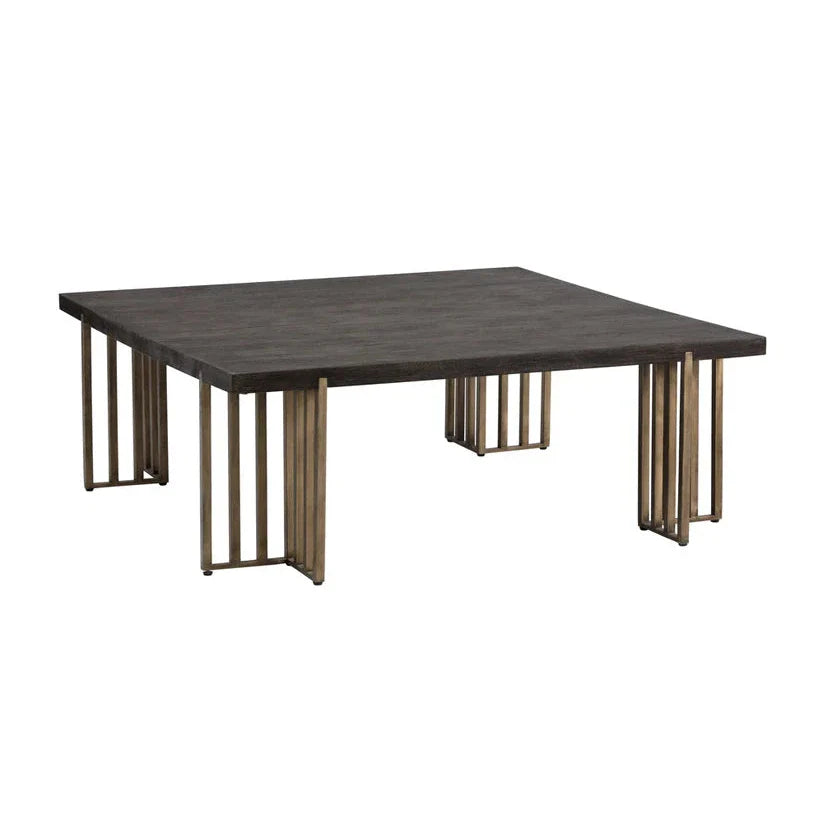 Alto Coffee Table With Distressed Oak Wood Veneer Top