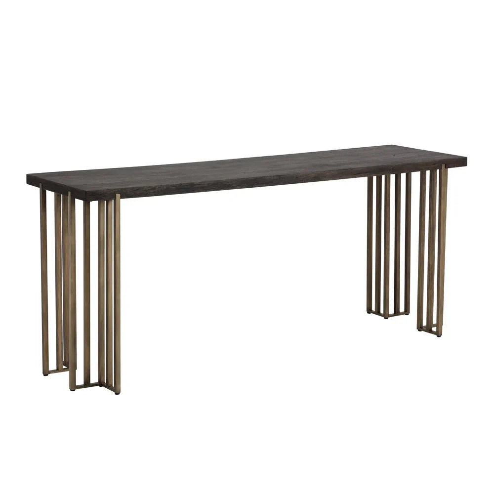 SUNPAN Classic Wood Console Table With Brass Legs