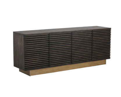 Paris Sideboard Modern Steel Base Distressed Wood Finish