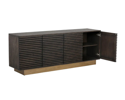 Paris Sideboard Modern Steel Base Distressed Wood Finish