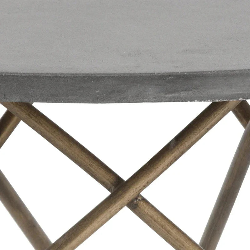 Wesley Coffee Table Concrete Top With Antique Brass Base