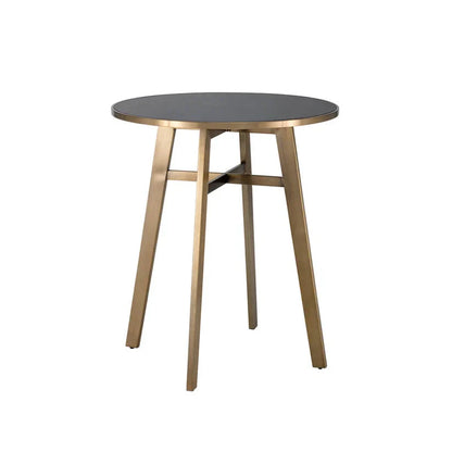 Bronx Bar Table Modern Design With Black Glass Top