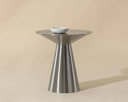 SUNPAN Carmel Stainless Steel Round End Table