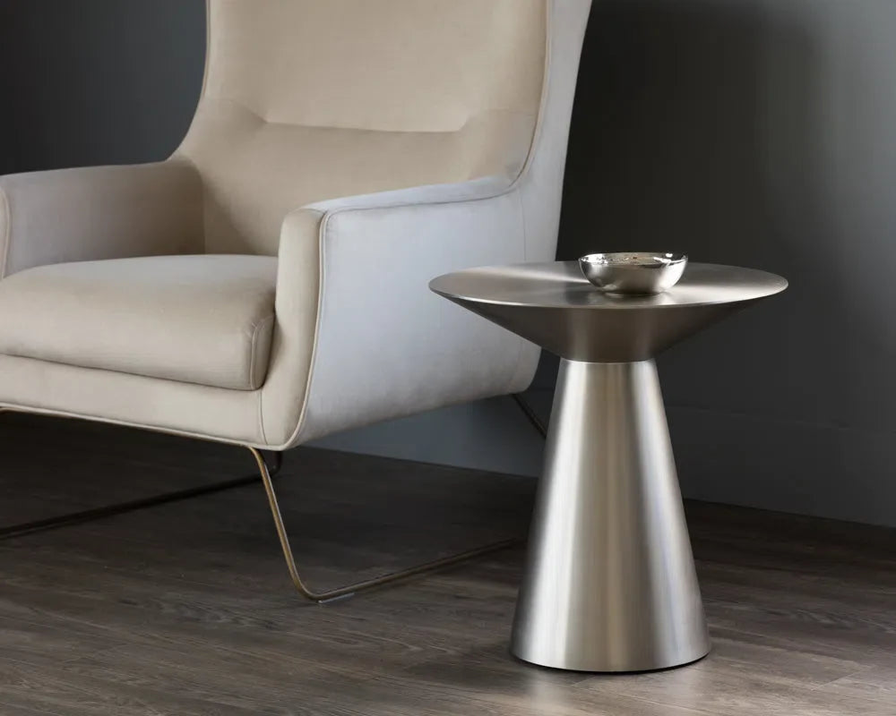 SUNPAN Carmel Stainless Steel Round End Table