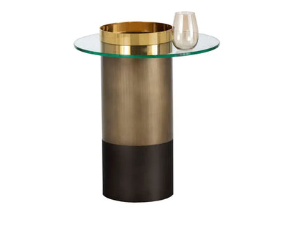 SUNPAN Haru Glass Topped Round End Table