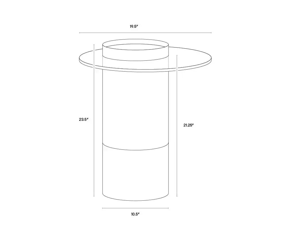 SUNPAN Haru Glass Topped Round End Table