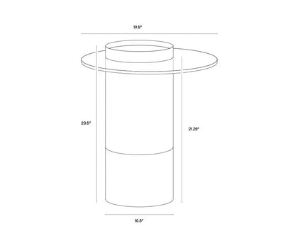 SUNPAN Haru Glass Topped Round End Table