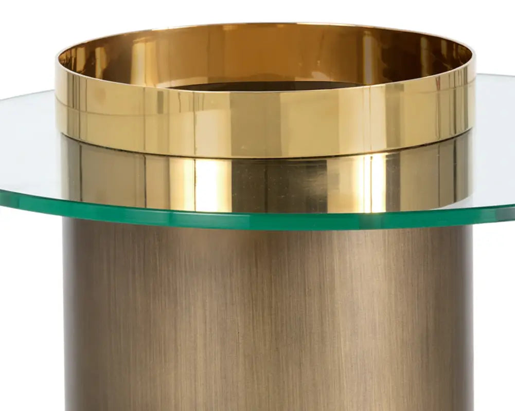 SUNPAN Haru Glass Topped Round End Table