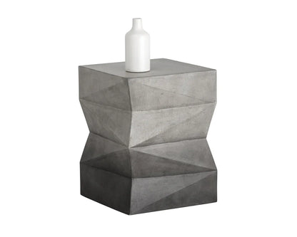 Niran End Table Stylish Concrete Grey Black Ombre Finish