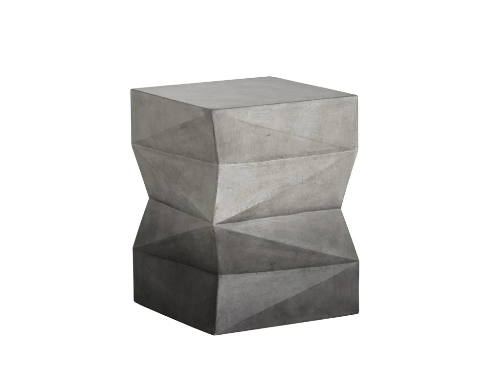 Niran End Table Stylish Concrete Grey Black Ombre Finish