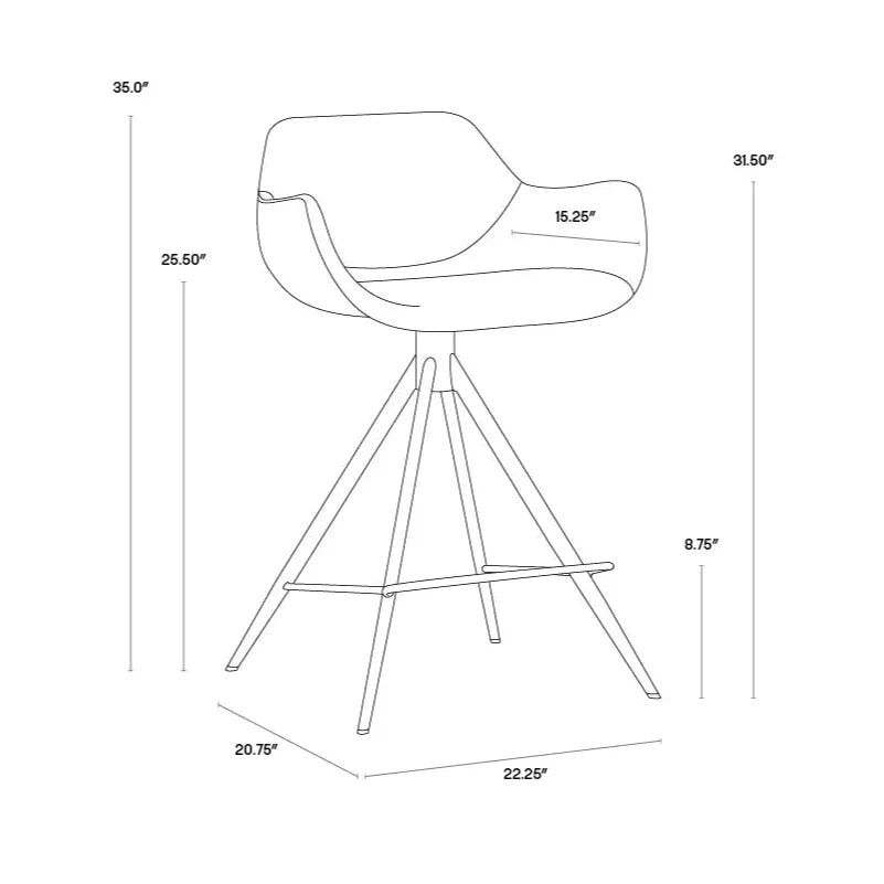 Owen Swivel Counter Stool - Town Grey 360 Degree Swivel