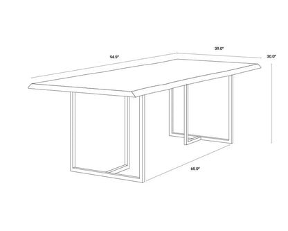 95" Donnelly Wooden Rectangular Dining Table