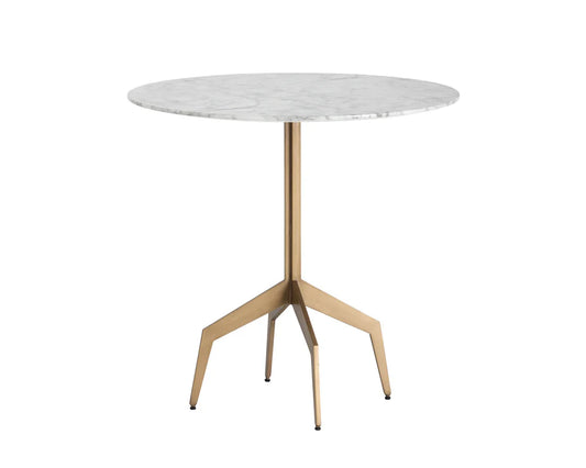 Richart Bistro Table - Marble Look Top With Brass Legs