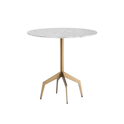 Richart Bistro Table - Marble Look Top With Brass Legs