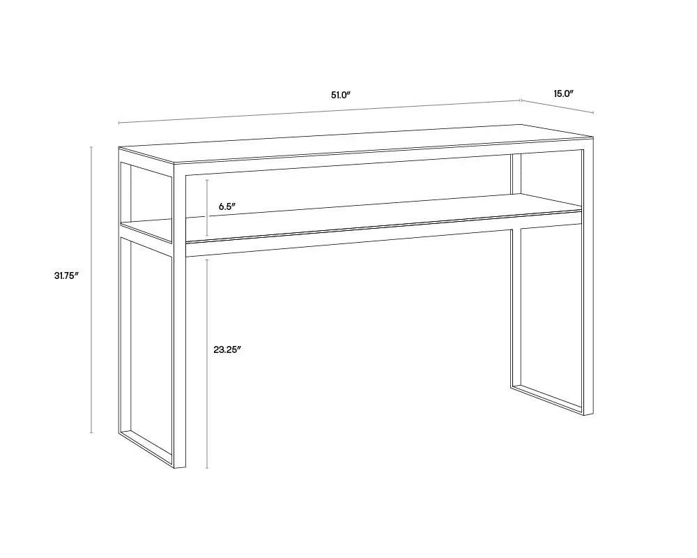 Evert White Marble Topped Rectangular Console Table