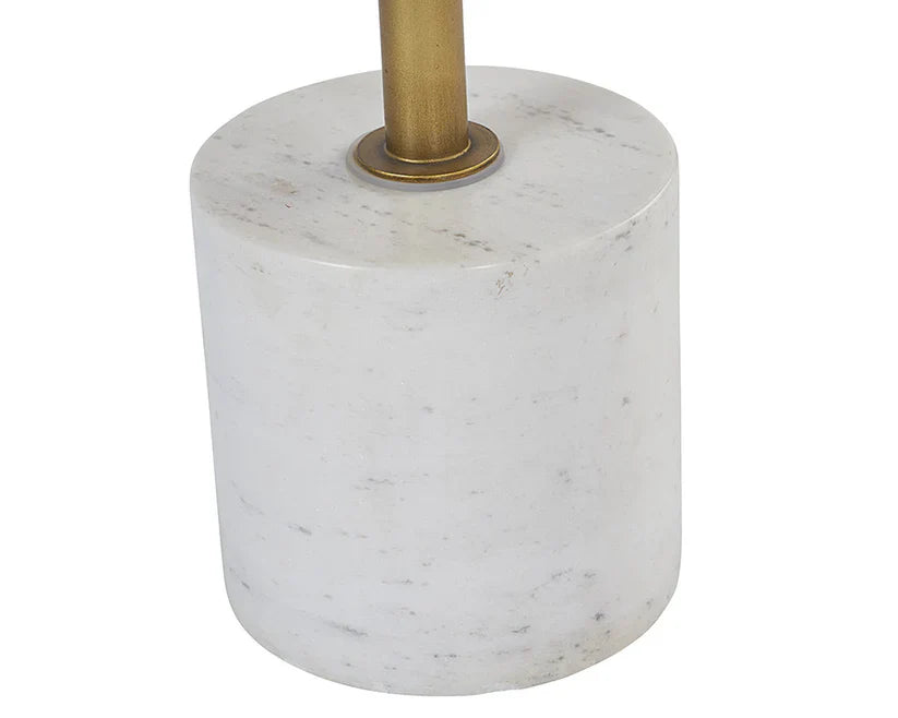 Sia End Table Modern Brass Top With Marble Base