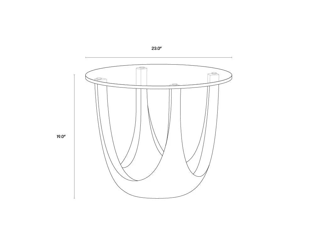 Elegant Lia Side Table With Glass Top And Concrete Base