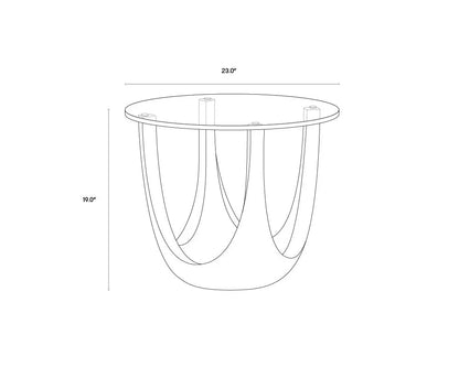 Elegant Lia Side Table With Glass Top And Concrete Base