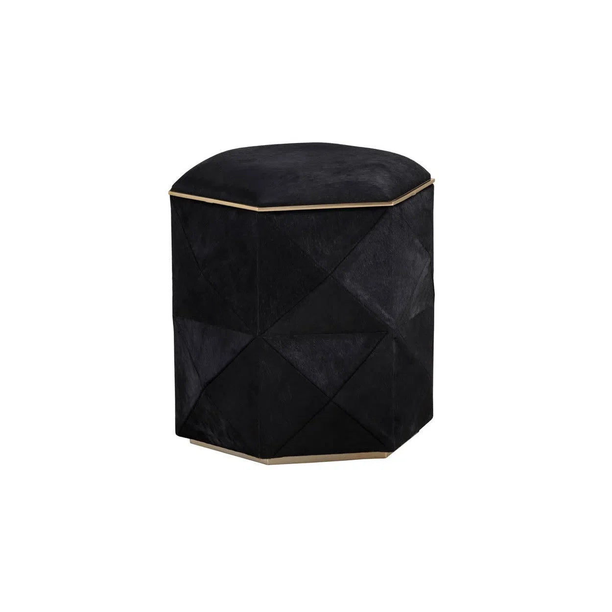 Ashanti Cowhide Upholstered Small Storage Ottoman