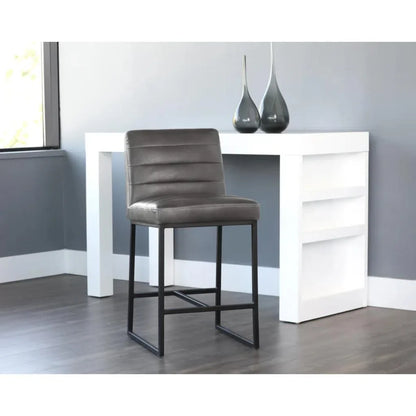 Spyros Leather Upholstered Counter Stool