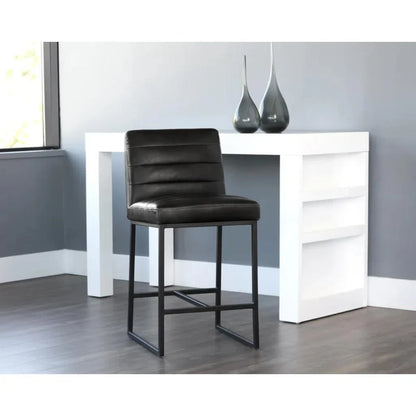 Spyros Leather Upholstered Counter Stool