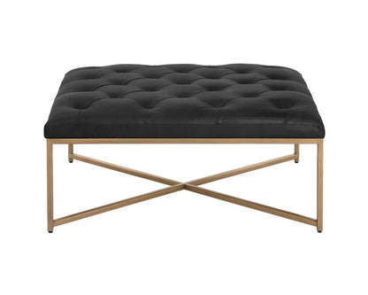 Endall Leather Upholstered Square Ottoman