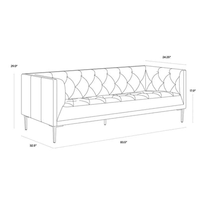 Westin Leather Upholstered Classic Sofa