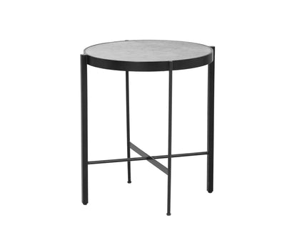 Willem End Table White Marble With Matte Black Base