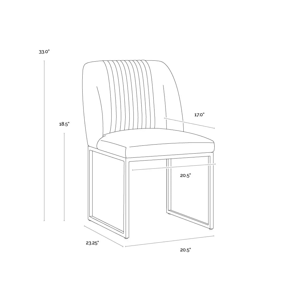 SUNPAN Nevin Fabric Armless Dining Chair 2PC