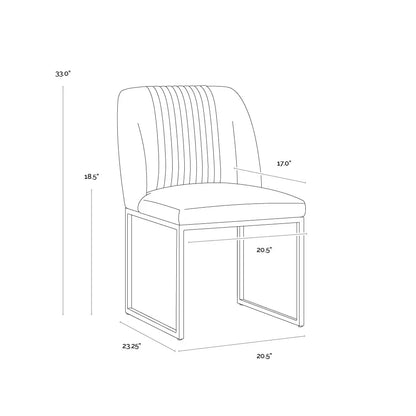 SUNPAN Nevin Fabric Armless Dining Chair 2PC