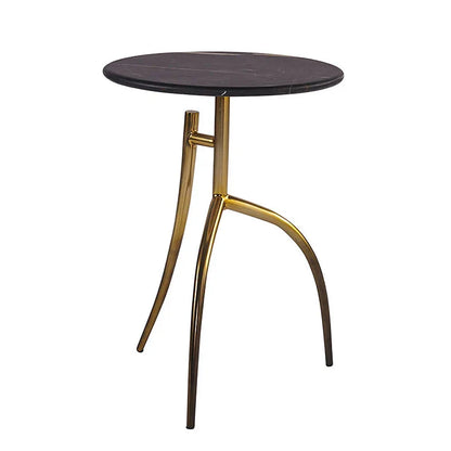 SUNPAN Trent Black Marble Top Round Side Table