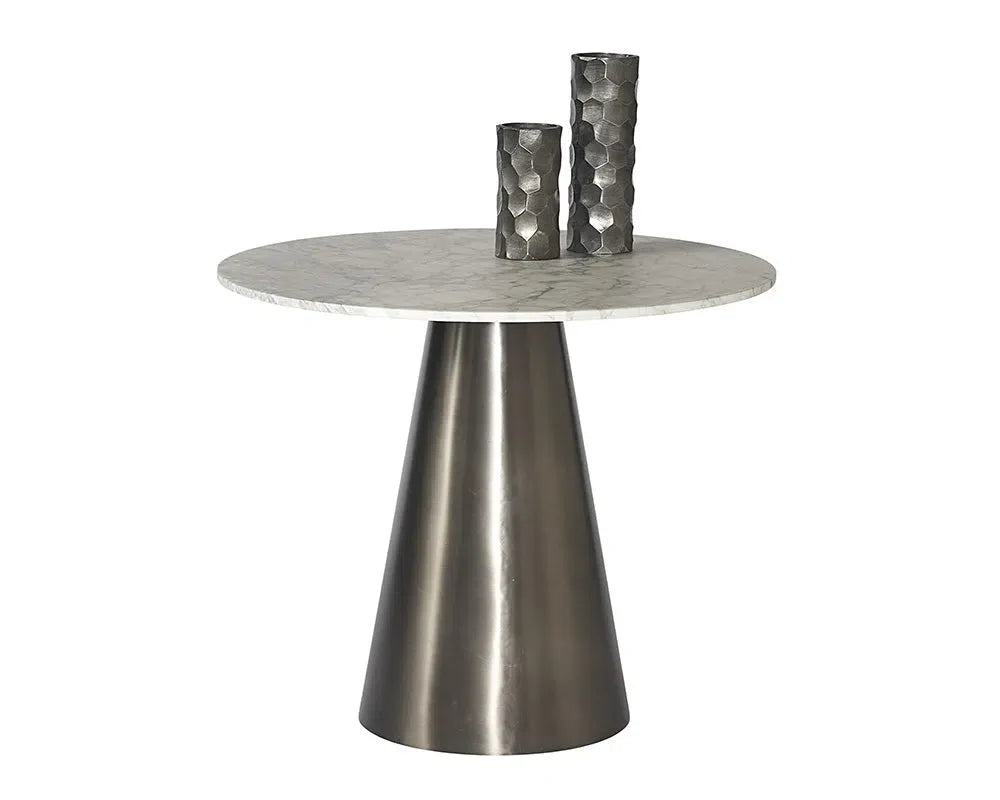 Damon Marble Top Steel Round Bistro Table