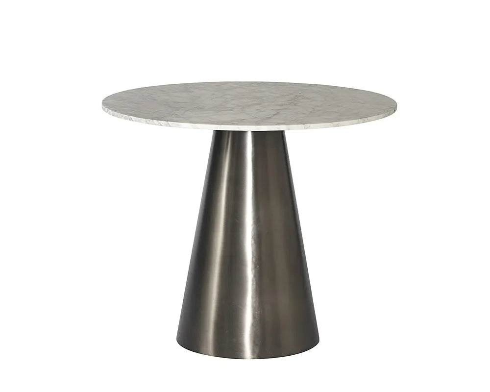 Damon Marble Top Steel Round Bistro Table