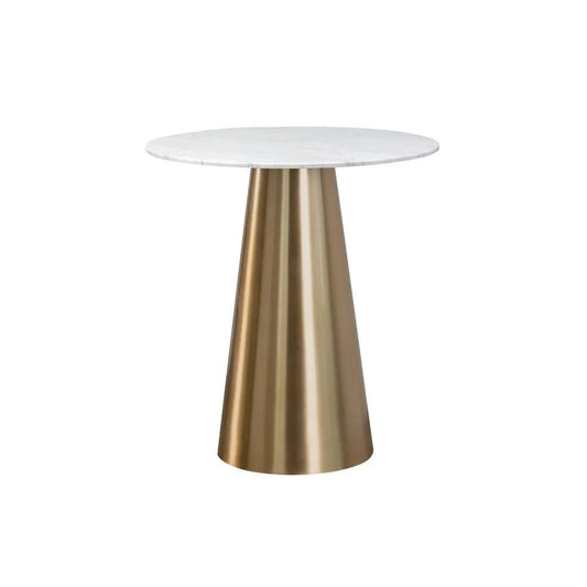 Damon Marble Top Steel Round Bar Table