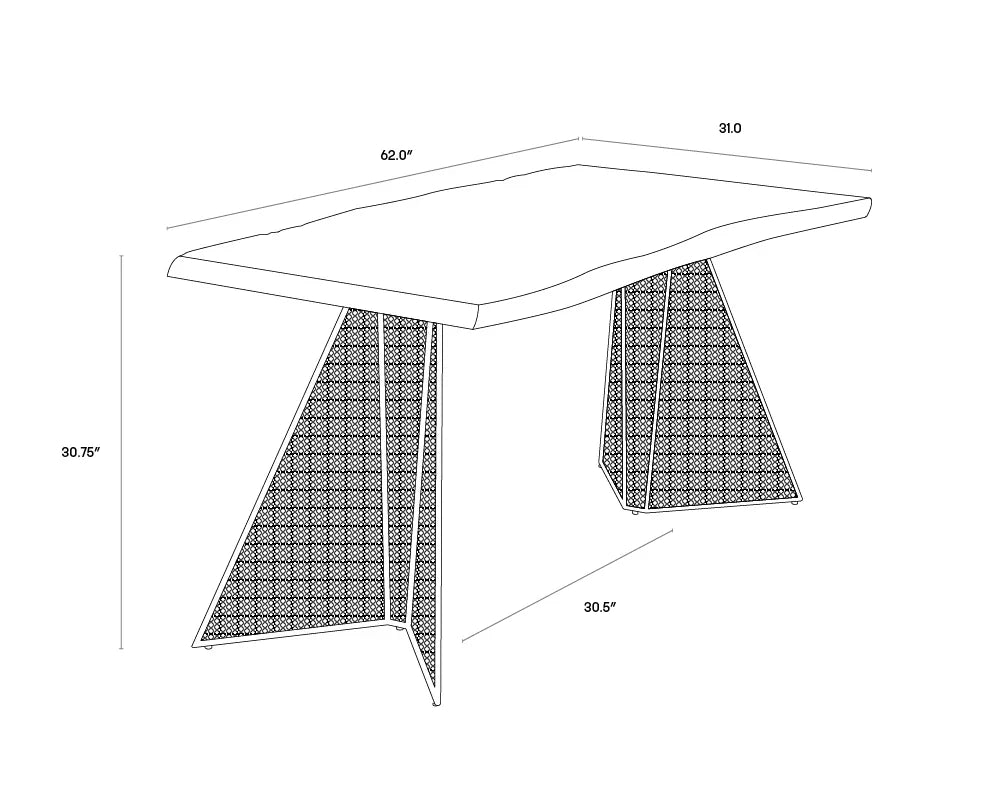 Mickey Desk By Sunpan Solid Wood With Brass Legs