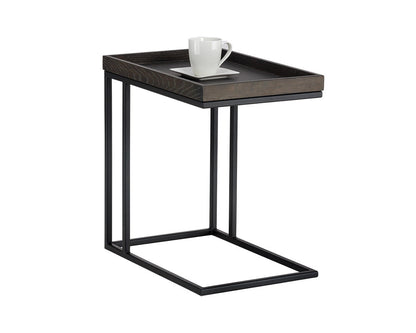 Arden C-Shaped Wooden Rectangular Side Table