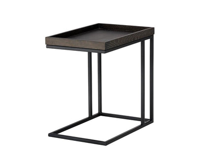 Arden C-Shaped Wooden Rectangular Side Table