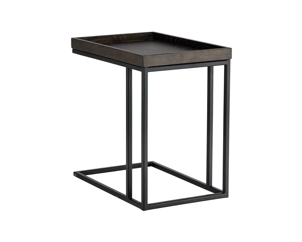 SUNPAN Arden C-Shaped Wooden Rectangular Side Table