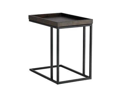 SUNPAN Arden C-Shaped Wooden Rectangular Side Table