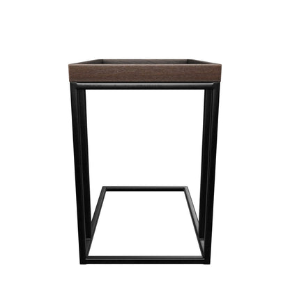 Arden C-Shaped Wooden Rectangular Side Table