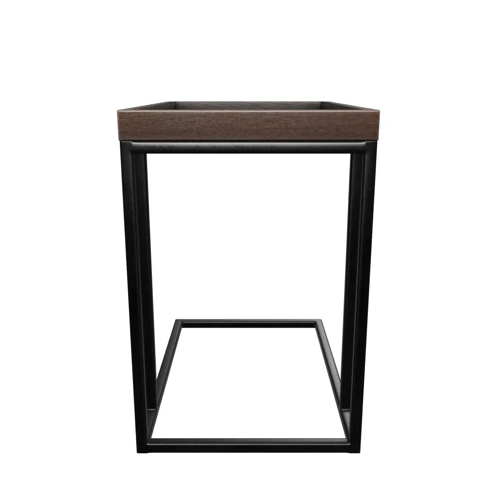 SUNPAN Arden C-Shaped Wooden Rectangular Side Table