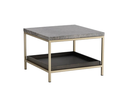 Arden Side Table With Grey Marble Top And Gold Frame