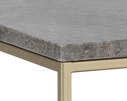 Arden Side Table With Grey Marble Top And Gold Frame